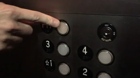 Pushing Penthouse Button in Elevator Stock Footage 60634545