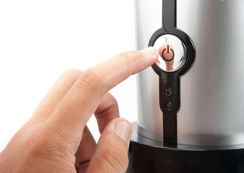 Pushing The Power Button Stock Photos