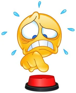 Pushing Red Button Emoticon Illustrazione stock