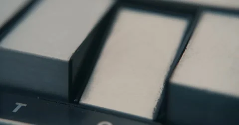 Pushing the stop button of a vintage tape recorder Stock Footage 332472269