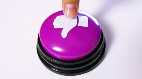 Pushing thumbs down symbol. Negative review, feedback, dislike on social media Stock Footage 142061937