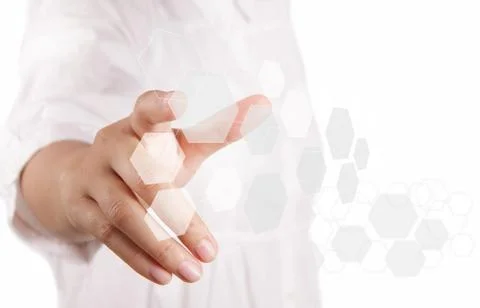 Pushing touch screen button Stock Illustration