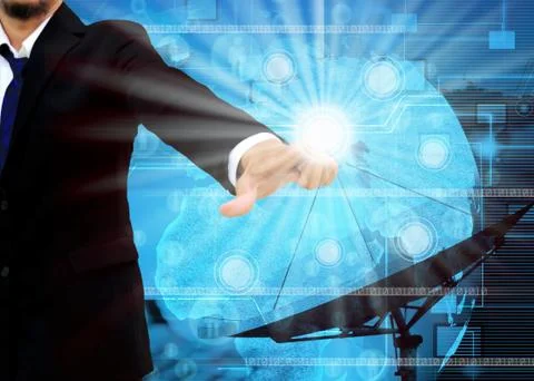 Pushing a touch screen interface Stockillustratie