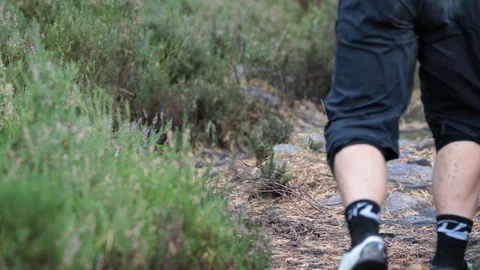 Pushing up the Trail Stock Footage 90861430