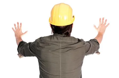 Pushing the wall Stock Photos