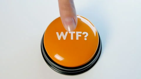 Pushing WTF abbreviation button. What the Fuck? Annoyed, surprised expression. Stock Footage 145944018