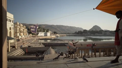 Pushkar lake Life Stock Footage 111791941