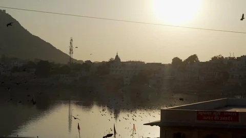 Pushkar lake view Stock Footage 111790885
