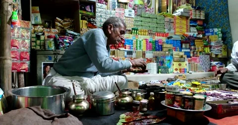 Pushkar Night Market Stock-Footage 58337814