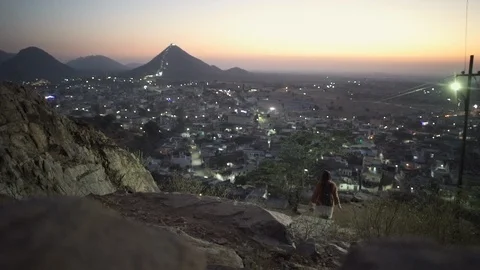 Pushkar panoramic view Stock Footage 111792152