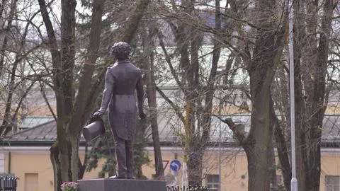 Pushkin monument in the park Stock Photos