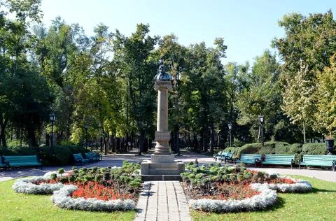 Pushkin statue, Stefan cel Mare Central Park, Chisinau, Moldova Stock Photos
