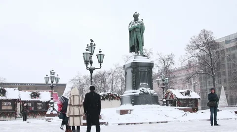 Pushkinskaya Square Moscow 動画素材 47014782