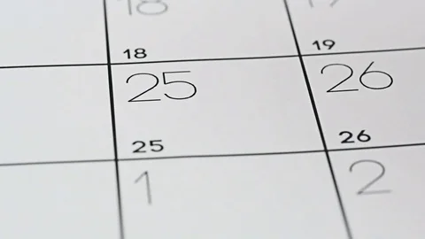 Pushpin on calendar Stock Footage 83553960