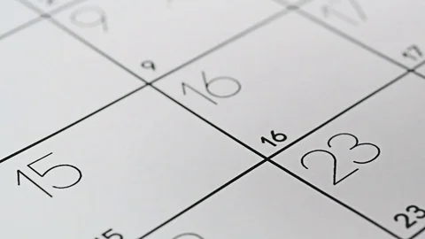 Pushpin on calendar Stock Footage 83554121