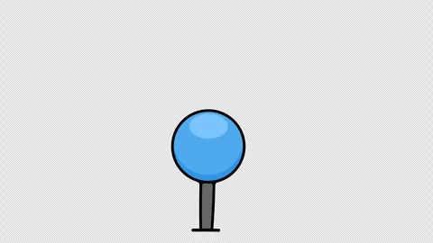 Pushpin, flag pin, thumbtack for office board, graphic animation. Alpha channel. Stock Footage 336924384