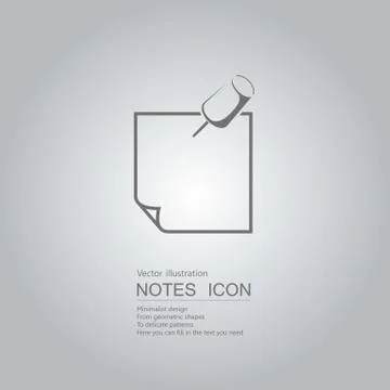 Pushpin icon design.Isolated on grey background. Stock Illustration