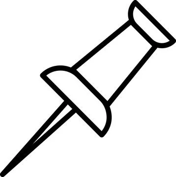 Pushpin icon. Editable stroke EPS10 Stock Photos