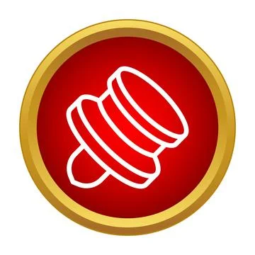 Pushpin icon marking location on a red background Stock Illustration