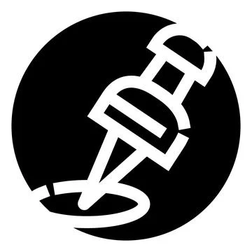 Pushpin icon marking map point glyph symbol Ilustración de archivo