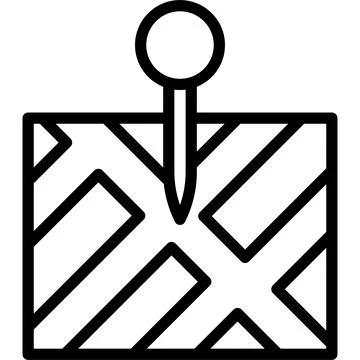 Pushpin on map icon, location map and navigation vector Stock Illustration