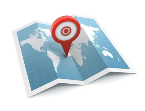 Pushpin on map Stock Illustration