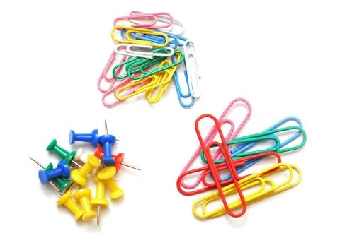 Pushpins and clip Stock Photos