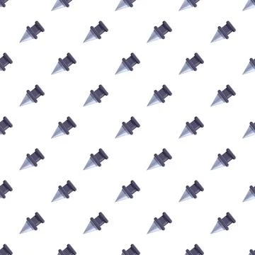 Pushpins creating a seamless pattern on white background Stock Illustration