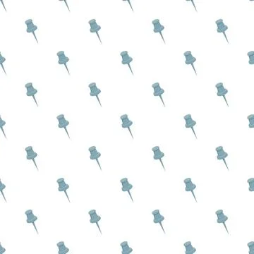 Pushpins forming a repetitive pattern on a white background Stock Illustration