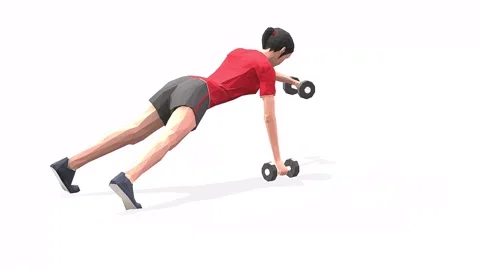 Pushup forward raise row Stock Footage 146958592