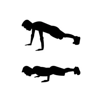 Pushups man silhouette 스톡 일러스트
