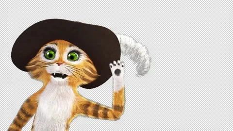 Puss in Boots greeting from corner 库存影片 163292569