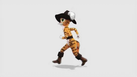 Puss in Boots is running 库存影片 163292562