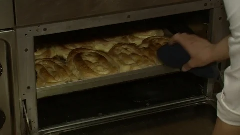 Put Baked Mashed Potato with Cheese in the oven. Stock Footage 90242486