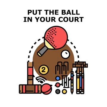 Put the ball in your court concept illustration Stock Illustration