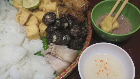 Put beans with shrimp sauce Stock Footage 70447327