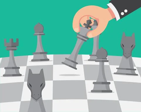 Put Chess on Chess Board Stock Illustration