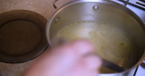 Put chicken out of broth Stock Footage 87862386