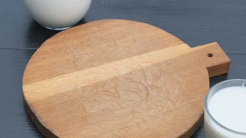 Put Chocolate cookies plate on table. Stock Footage 114640372