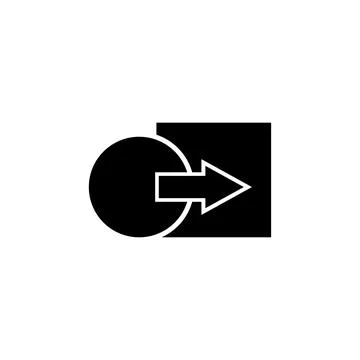 Put Circle in Square, Children Logic Educational Game. Flat Vector Icon illus Stockillustratie