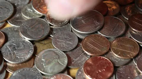 Put down nickle Stock Footage 22214897