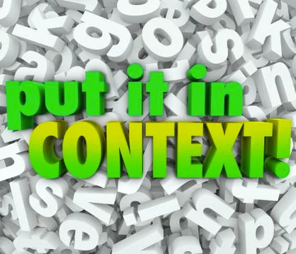 Put it in context words 3d letters message understanding clarity Stock Illustration