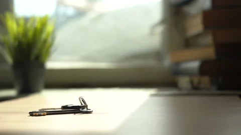 Put the Keys to the Doors on the Table, Take the Keys from the Table Stock Footage 150505334