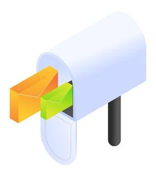 Put the letter envelope in the post box Stock Illustration