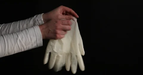 Put on medical gloves Stock Footage 127182637