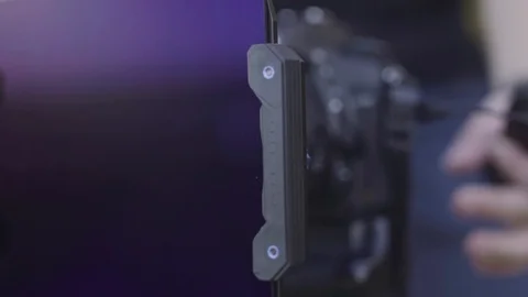 Put ND filter on the camera Video stock 119540592