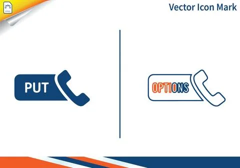Put options vector icon mark for stock market and trading. 스톡 일러스트