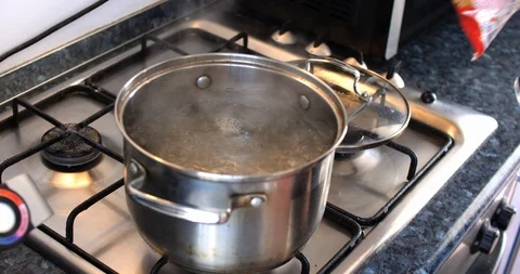 Put the pasta in the pan Stock Footage 105190584