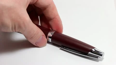 Put the pen Stock Footage 12699080