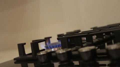 Put the pot on a gas cooker 2 Stock Footage 48813284